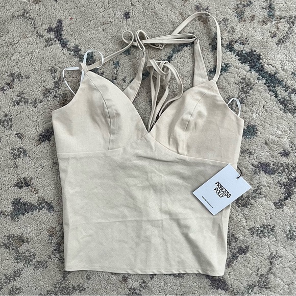 NWT Princess Polly Hopelessly Devoted Top in Beige - Picture 5 of 8